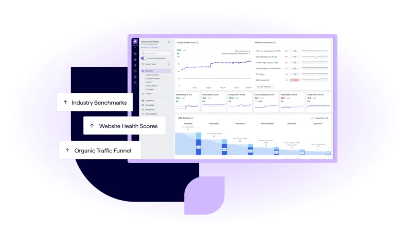 Official Lumar screenshot showing technical SEO and website health.