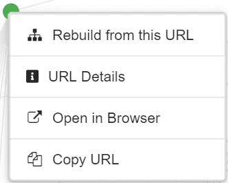 Official Sitebulb screenshot showing URL-level actions.