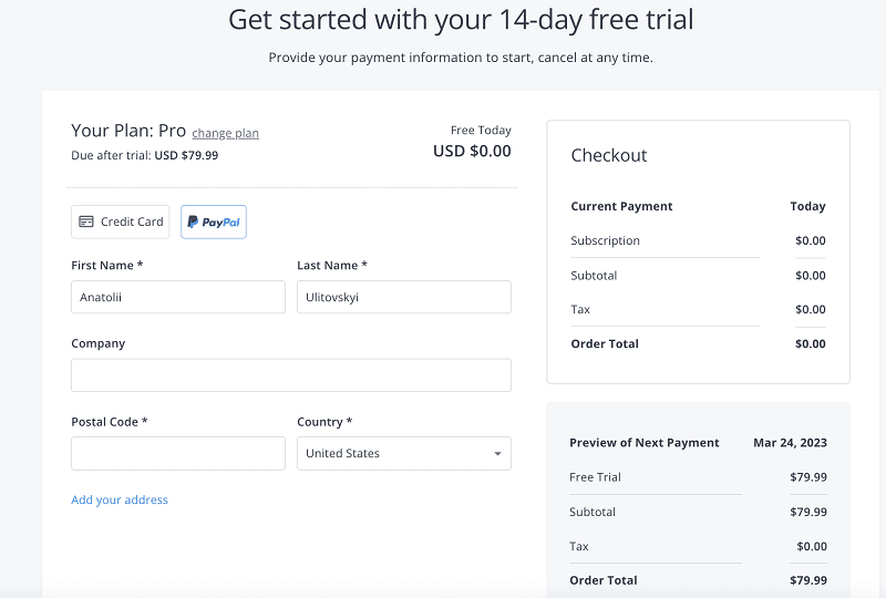 Two-week free trial to access