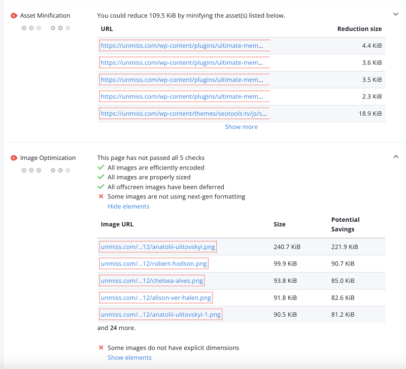 website loading speed